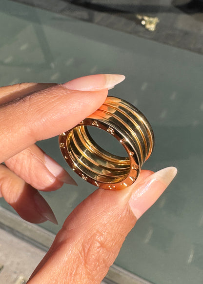 Bvlgari B.zero1 18 Carat Yellow Gold Wide 'Four-Band' Ring