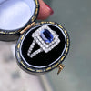 1.13ct Tanzanite 18 Carat White Gold Diamond Cluster Engagement Ring