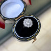 0.53ct F VS2 Diamond Platinum Daisy Cluster Engagement Ring