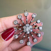 Antique Old Mine Cut Diamond Silver on Gold Brooch and Pendant, Circa 1880