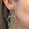 Pearl, Emerald and Diamond 18 Carat Gold Cascade Chandelier Earrings