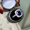 2.52ct Blue Sapphire & Diamond 18 Carat White Gold Halo Cluster Engagement Ring