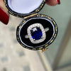 2.52ct Blue Sapphire & Diamond 18 Carat White Gold Halo Cluster Engagement Ring