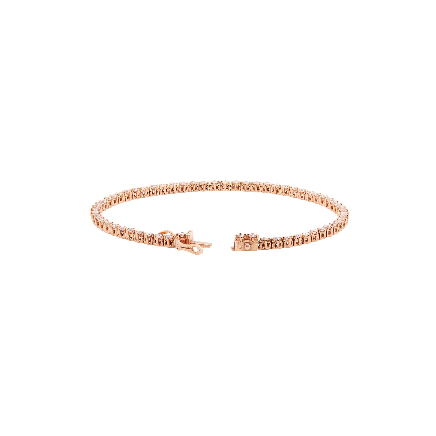 Anna Penelope Mini Diamond and 18 Carat Rose Gold Tennis Bracelet