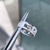 Gucci 18 Carat White Gold Open Work G Logo Diamond Band Ring