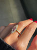 Ruby and Old Cut Diamond 18 Carat Yellow Gold Marquise Shape Cluster Ring