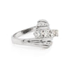 Vintage Diamond 18 Carat White Gold Crossover Dress Ring