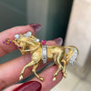 Ben Rosenfeld Ruby and Diamond 18 Carat Yellow Gold Brooch, 1961