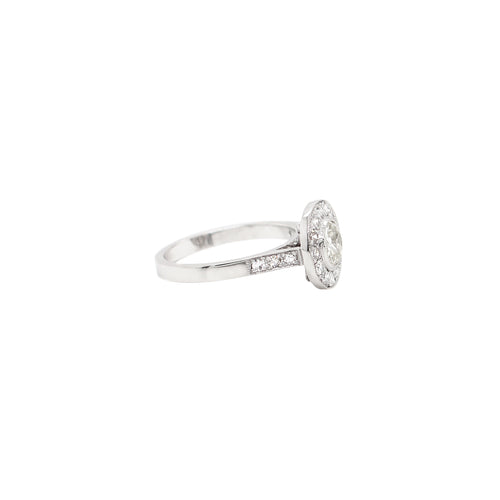 Vintage Inspired Round Old Cut Diamond 18 Carat White Gold Cluster Ring