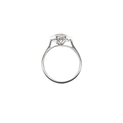 Vintage Inspired Round Old Cut Diamond 18 Carat White Gold Cluster Ring - Tobi Gem Setting