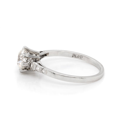 diamond antique ring stamped plat 1920's