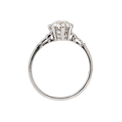 Antique 1.15 Carat Old Cut Diamond Platinum Engagement Ring, Circa 1920s