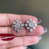 Diamond 18 Carat White Gold Cluster Stud Earrings