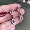Ruby and Diamond 18 Carat Gold Drop Earrings