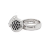 Black and White Diamond 18 Carat White Gold Dangling Charms Cocktail Ring
