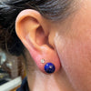 c.1970's Tiffany&Co. Onyx, Tiger Eye, Carnelian & Lapis Lazuli 14K Gold Earrings