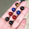 c.1970's Tiffany&Co. Onyx, Tiger Eye, Carnelian & Lapis Lazuli 14K Gold Earrings