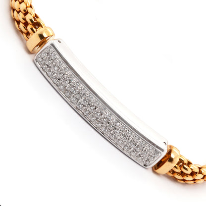 FOPE Diamond 18 Carat White and Yellow Gold Woven Link Bracelet