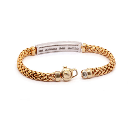 FOPE Diamond 18 Carat White and Yellow Gold Woven Link Bracelet