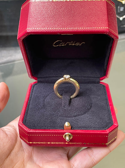 Cartier 'C de Cartier' 18 Carat Yellow Gold Diamond Solitaire Engagement Ring