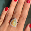 3.30ct Trilliant Cabochon Opal and Diamond 18ct Gold Cocktail Ring