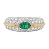 Emerald and Diamond Bombé Cluster 18 Carat Gold Dress Ring