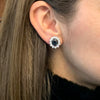 Sapphire and Diamond Cluster 18 Carat White Gold Stud Earrings