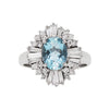 1.29ct Aquamarine and Diamond 18 Carat White Gold Ballerina Cluster Ring