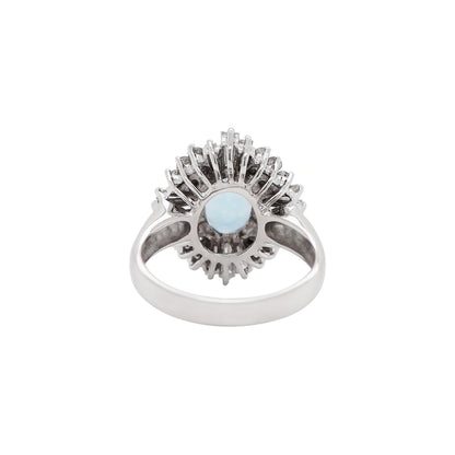 1.29ct Aquamarine and Diamond 18 Carat White Gold Ballerina Cluster Ring