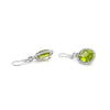 Oval Peridot and Diamond 18 Carat White Gold Drop Earring