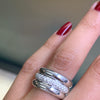 Pavé Diamond 18 Carat White Gold Wide Band Ring