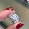 Pavé Diamond 18 Carat White Gold Wide Band Ring