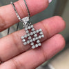 Diamond 18 Carat White Gold Square Openwork Cross Pendant