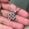 Diamond 18 Carat White Gold Square Openwork Cross Pendant