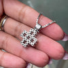 Diamond 18 Carat White Gold Square Openwork Cross Pendant