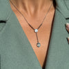 1920's Aquamarine and Palladium Drop Necklace