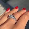 0.85ct Diamond Art Deco Carved Platinum Engagement Ring