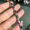 Blue Sapphire and Diamond 18 Carat Yellow Gold Tennis Bracelet