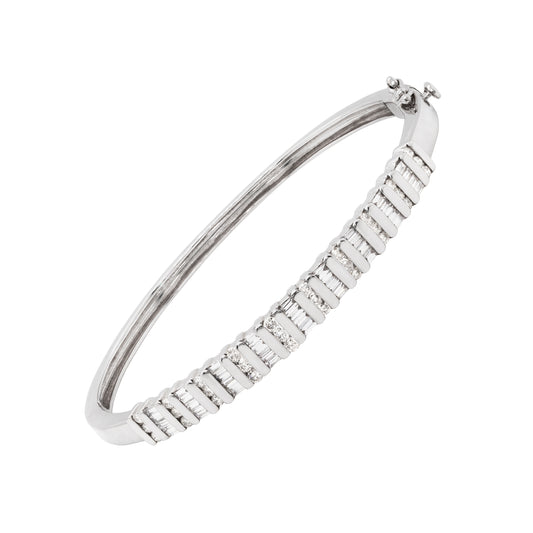 Diamond 18 Carat White Gold Bangle Bracelet