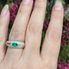 Emerald and Diamond Bombé Cluster 18 Carat Gold Dress Ring