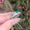 Emerald and Diamond Bombé Cluster 18 Carat Gold Dress Ring