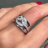 Diamond 18 Carat White Gold Saddle Wide Band Ring