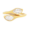 Marquise Diamond Two-Stone Twist 18 Carat Yellow Gold Ring
