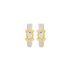 Diamond 18 Carat White and Yellow Gold Half-Hoop Earrings