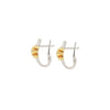 Diamond 18 Carat White and Yellow Gold Half-Hoop Earrings