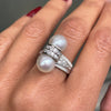 Vintage Pearl and Diamond 18ct White Gold Dress Ring