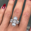 Vintage Pearl and Diamond 18ct White Gold Dress Ring