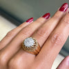 Vintage 18 Carat Gold Old Cut Diamond Round Cluster Dome Ring, Circa 1940s