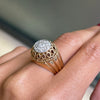 Vintage 18 Carat Gold Old Cut Diamond Round Cluster Dome Ring, Circa 1940s