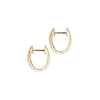 Diamond and 18 Carat Yellow Gold Split Oval Huggie Hoop Earrings